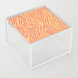 Abstract Retro Topographic Print - Topaz and Begonia Acrylic Box