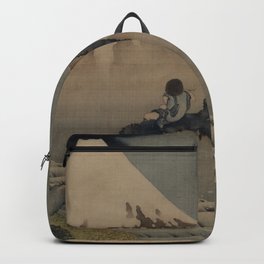 Boy Viewing Mount Fuji by Hokusai Backpack