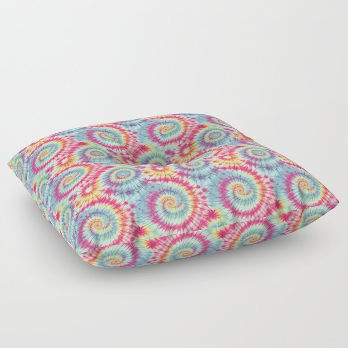 Swirl Spiral Tie Dye Pattern Floor Pillow