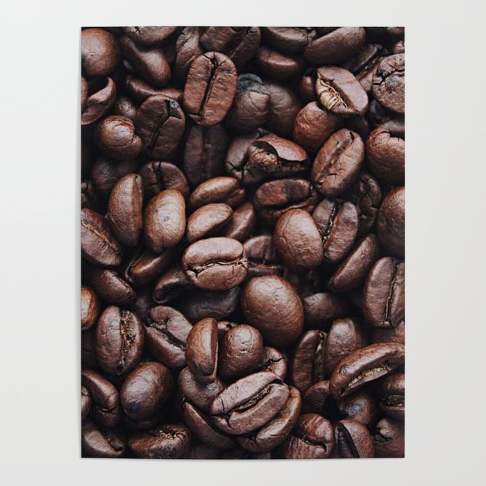 Coffee beans pattern Poster