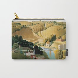 Stone City, Iowa, Rolling Hills, Great Plains Heartland landscape painting by Grant Wood Carry-All Pouch