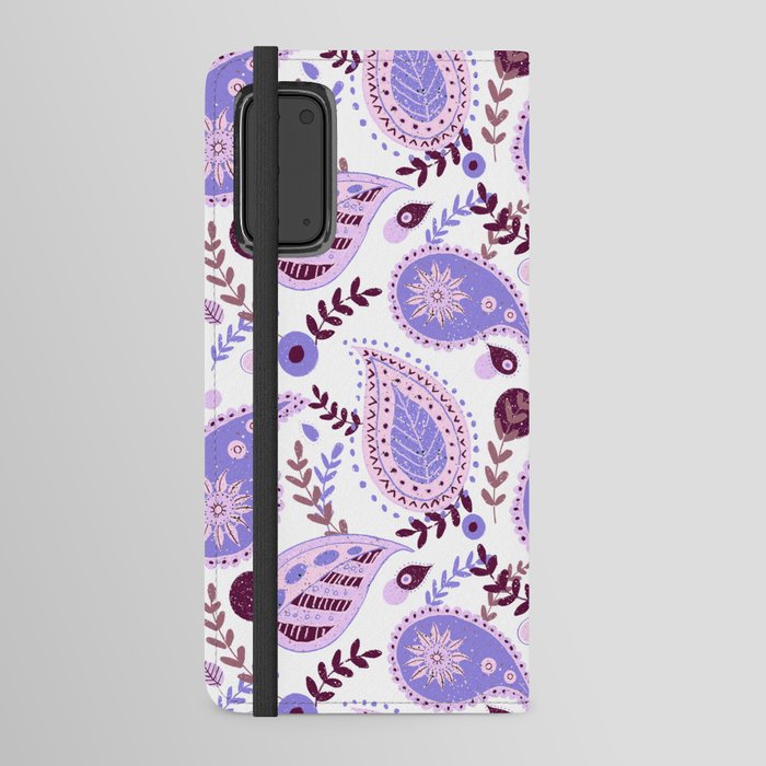 Purple paisley pattern Android Wallet Case
