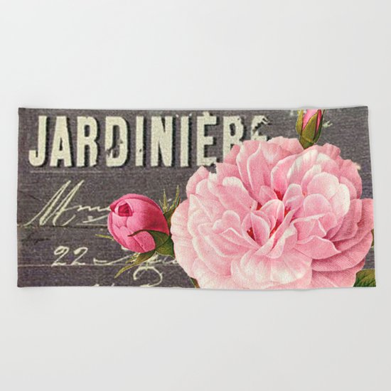 Vintage roses #1 Beach Towel