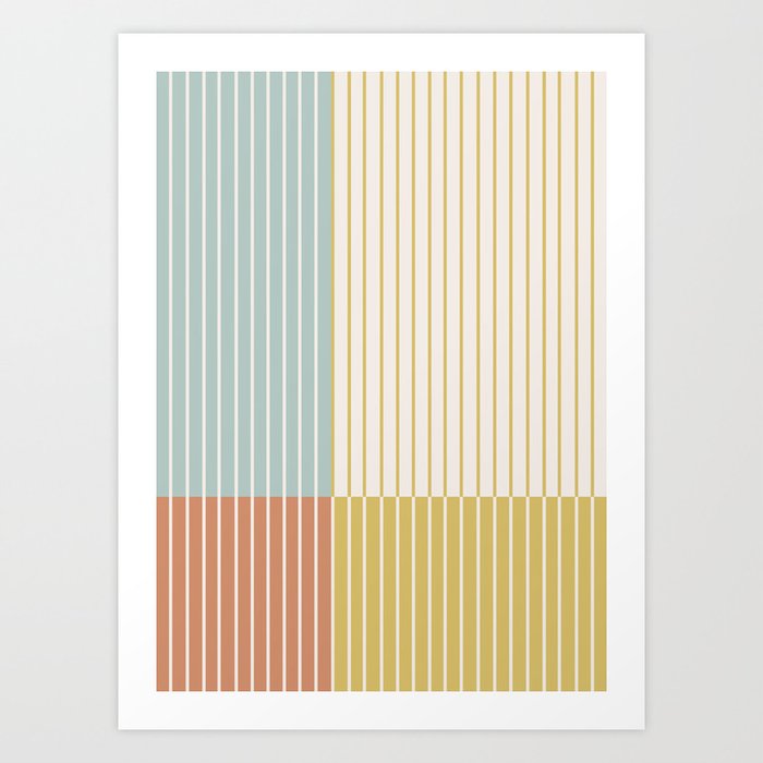 Color Block Line Abstract IX Art Print