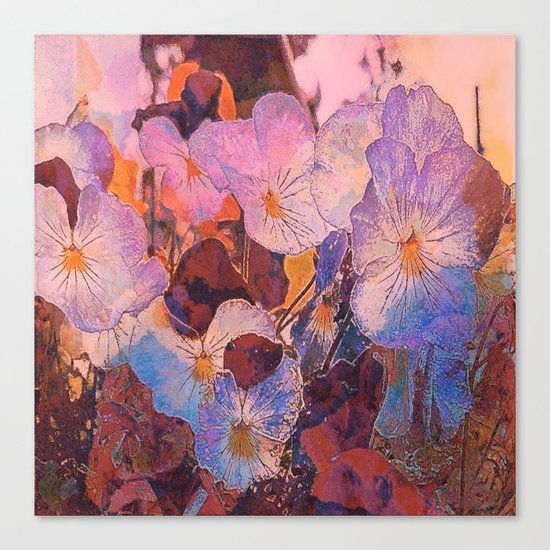Pansies at Twilight Canvas Print