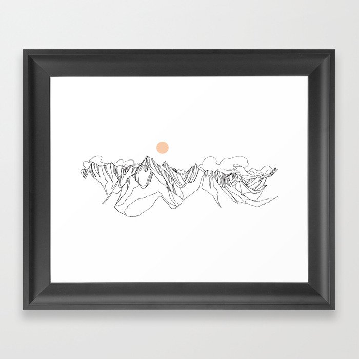 Mount Jumbo :: Single Line Framed Art Print