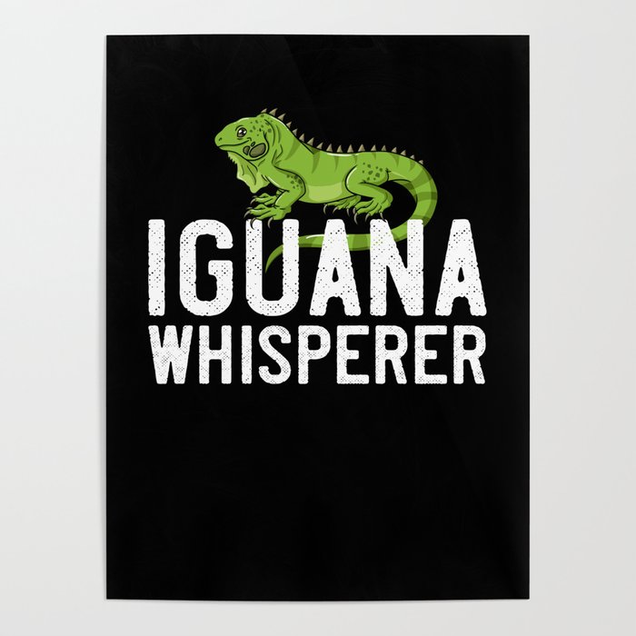 Green Iguana Lizard Cage Hunting Reptile Poster