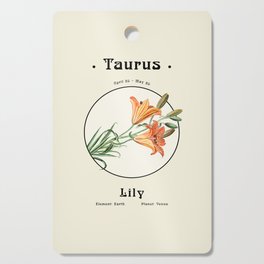 Taurus & Lily - Flowers of the Zodiac Cutting Board