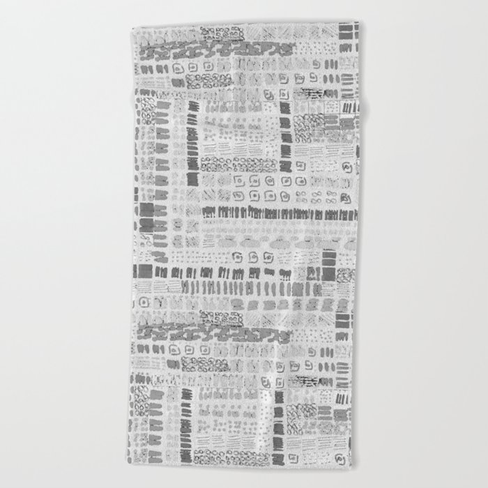 ice grey ink marks hand-drawn collection Beach Towel