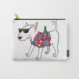 Partay Carry-All Pouch | Graphicdesign, Cartoondog, Partydog, Partyshirt, Hawaiian, Bullterrier, Party, Dog, Colour, Curated 