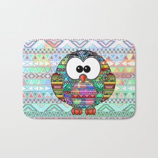 Owl aztec tribal best design Bath Mat