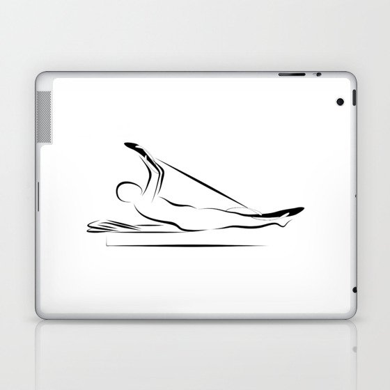Pilates, rowing on the reformer Laptop & iPad Skin