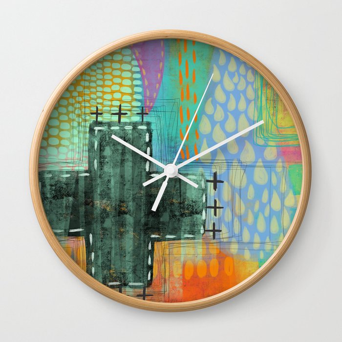 surprise inside - abstract painting Wall Clock