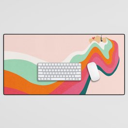 Abstraction_MY_LADY_SEXY_RAINBOW_SMOOTH_POP_ART_0302A Desk Mat