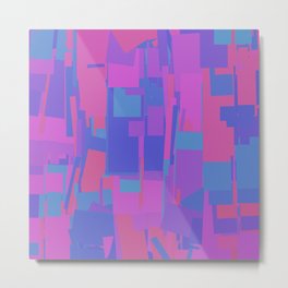 Abstract Cityscape Hot Pink & Blue Metal Print | Abstractmod, Squares, Colorful, Quirky, Modern, Fullbleed, Rectangles, Abstractbuildings, Shapes, Skyblue 