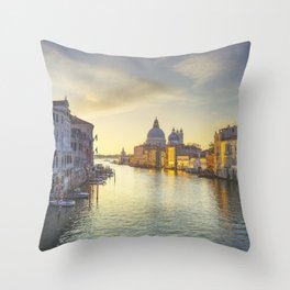 Venice Grand Canal and Santa Maria della Salute church Throw Pillow