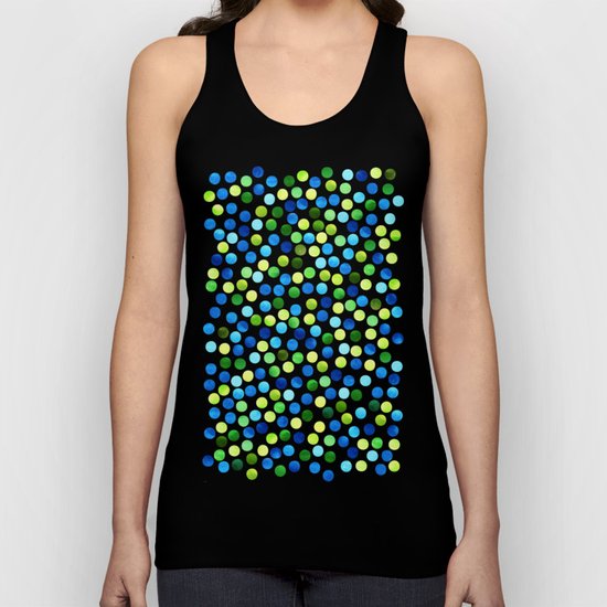 Watercolor Dots_Aqua by Jacqueline and Garima Unisex Tank Top