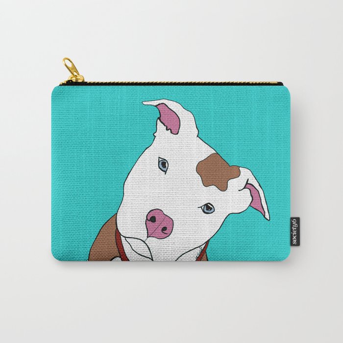 Pit bull Carry-All Pouch | Drawing, Pitbull, Dog, Pit-bull, Pibble, White-brown-pitbull, White, Brown