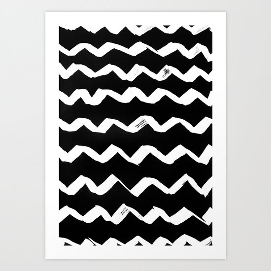 Ink Chevron(invert) Art Print