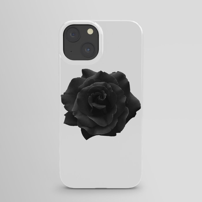 Single Large High Resolution Black Rose. iPhone Case