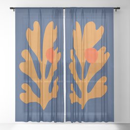 Indigo Sun: Paper Cutouts Matisse Edition Sheer Curtain
