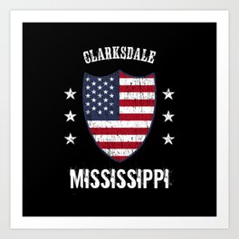 Clarksdale Mississippi Art Print | Usaflag, Mississippistate, Mississippi, Graphicdesign, Americanflag, Clarksdale, Clarksdalecity, Mississippictiy, America, Usaflagvintage 