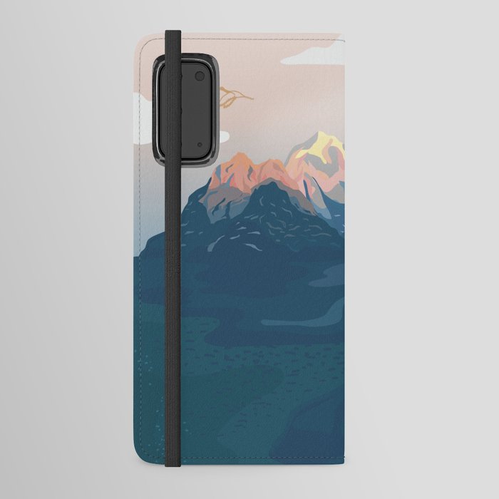 millennium mountain range illustration Android Wallet Case