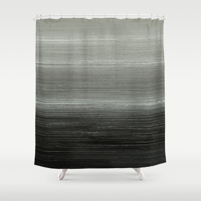 Algorithmic Linen Silver Steel Grey Shower Curtain