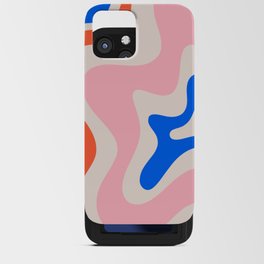 Retro Liquid Swirl Abstract Pattern Square Pink, Orange, and Royal Blue iPhone Card Case