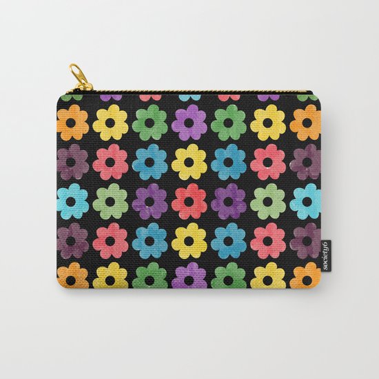 Colorful Floral Pattern V Carry-All Pouch