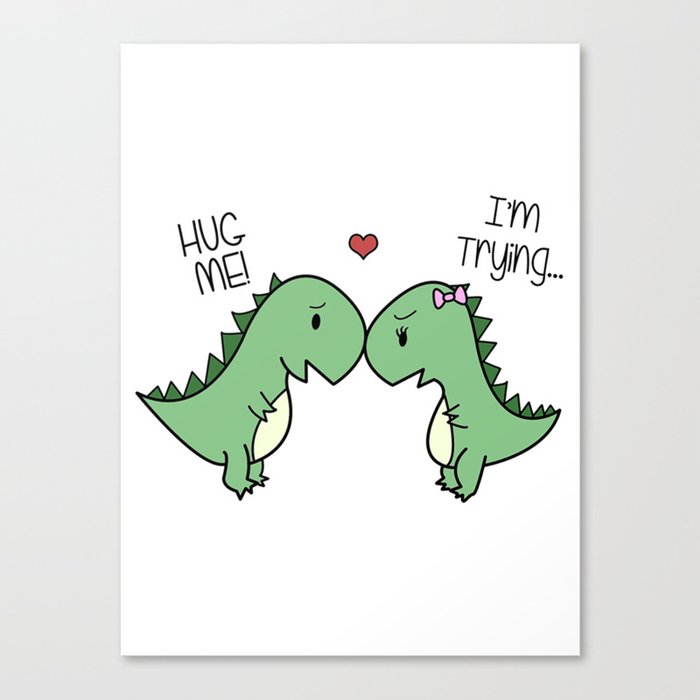 Dino Love Canvas Print