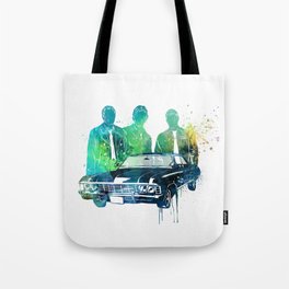 SuperNatural brothers and the Chevy Impala Tote Bag