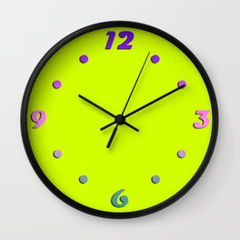 Bright green lime neon color Wall Clock | Digital, Graphic, Decoration, Colorful, Modern, Green, Concept, Lime, Design, Neon 