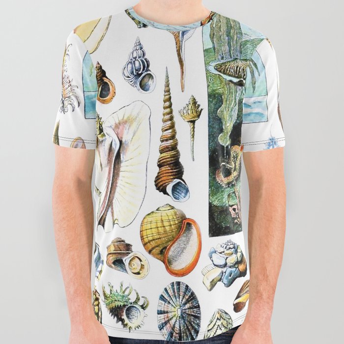 Adolphe Millot "Molluscs" All Over Graphic Tee