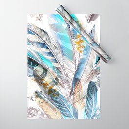 Cosmic Feathers Wrapping Paper