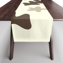 Abstract Cut Out Shapes Pattern (brown) Table Runner
