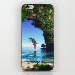 Dolphin in a hidden cave iPhone Skin