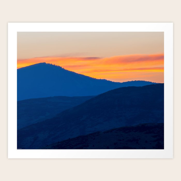 Utah Landscape Photography Sunset Mountains Print Art Print by Aaron