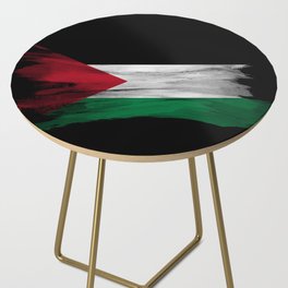 Palestine flag brush stroke, national flag Side Table
