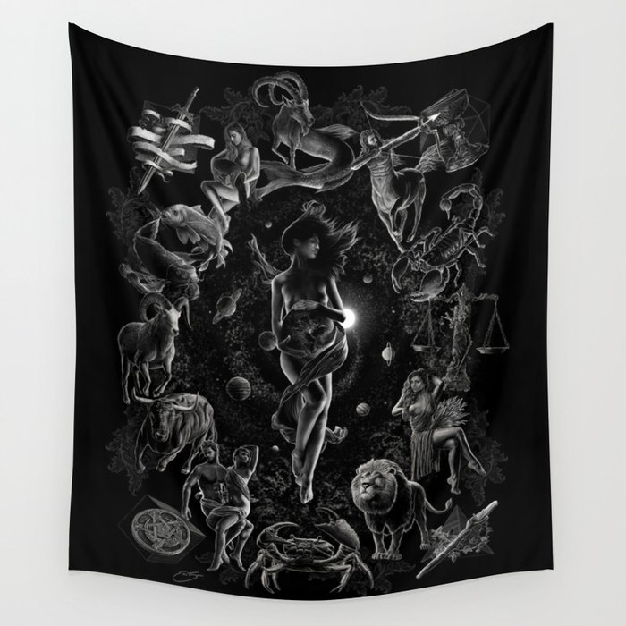 XXI. The World Tarot Card Illustration Wall Tapestry by EricTecce