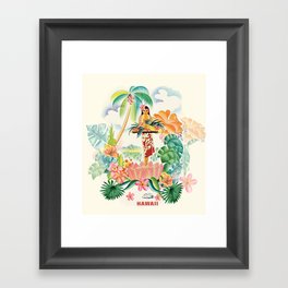 Vintage Hawaiian Travel Poster Framed Art Print