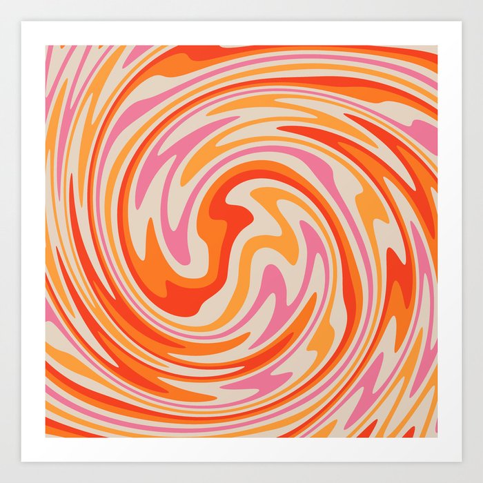 70s Retro Swirl Color Abstract Art Print By Trajeado14 Society6