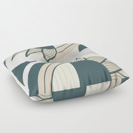 Geometric semi-circle abstract green graphic design Floor Pillow