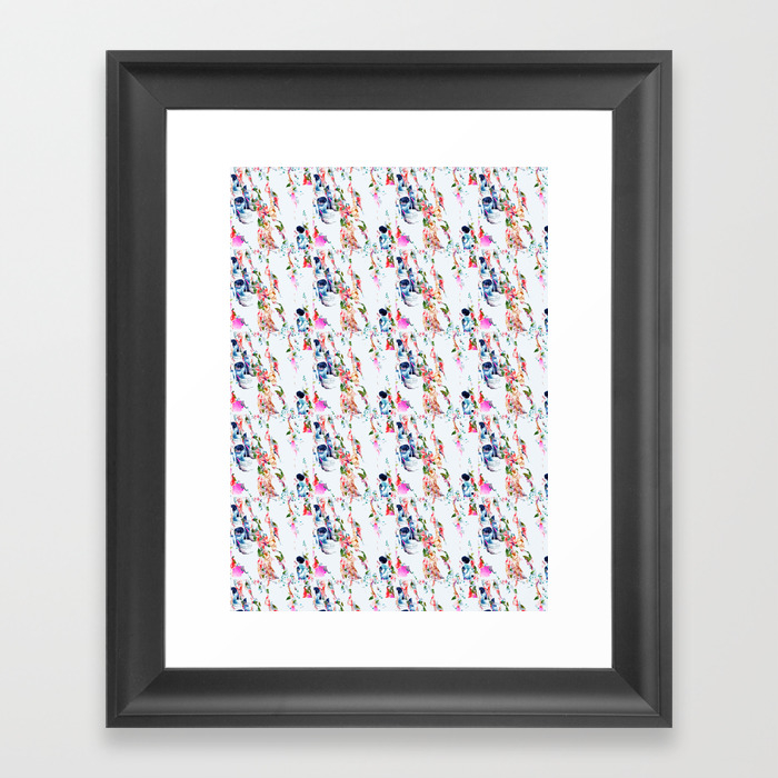 Muster Totenkopf Und Blumen Patterns Skull And Flowers Framed Art Print