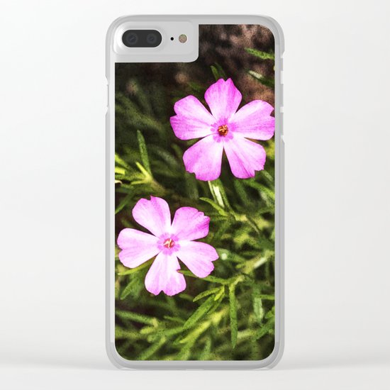 Pink flowers Clear iPhone Case