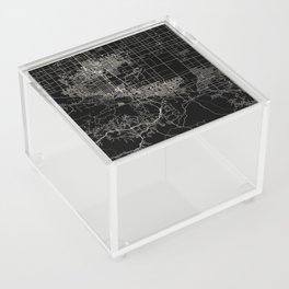 PALMDALE - USA. Black and White City Map Acrylic Box