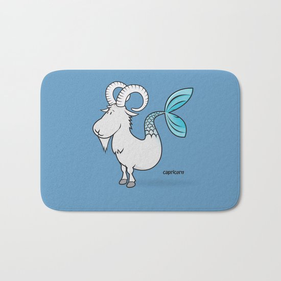 funny zodiac/capricorn Bath Mat