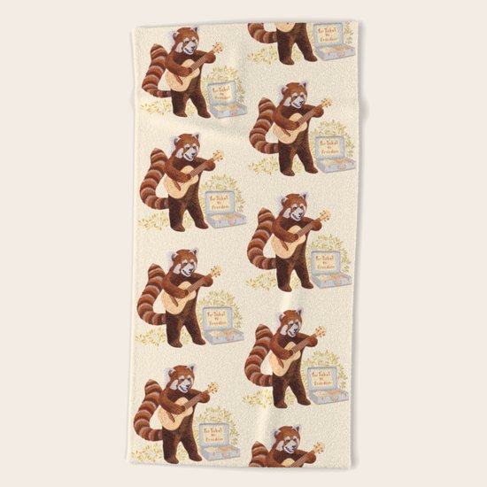 Red Panda Beach Towel