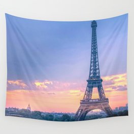 Sunset Eiffel Tower in Paris Wall Tapestry