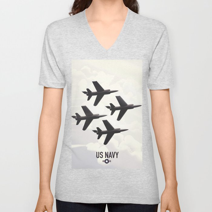 US Navy flight poster V Neck T Shirt